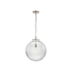 Katie Large Globe Pendant LIGHTING - pendant Visual Comfort - Signature Polished Nickel Clear Glass