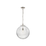 Katie Large Globe Pendant LIGHTING - pendant Visual Comfort - Signature Polished Nickel Clear Glass