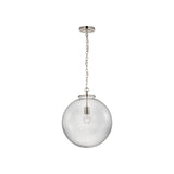 Katie Large Globe Pendant LIGHTING - pendant Visual Comfort - Signature Polished Nickel Seeded Glass