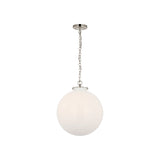 Katie Large Globe Pendant LIGHTING - pendant Visual Comfort - Signature Polished Nickel White Glass