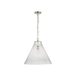 Katie Large Conical Pendant LIGHTING - pendant Visual Comfort - Signature Polished Nickel Clear Glass