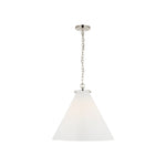 Katie Large Conical Pendant LIGHTING - pendant Visual Comfort - Signature Polished Nickel White Glass