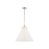 Katie Large Conical Pendant LIGHTING - pendant Visual Comfort - Signature Polished Nickel White Glass