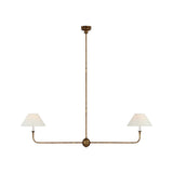 Piaf Large Two Light Linear Pendant LIGHTING - pendant Visual Comfort Antique Gild