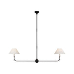 Piaf Large Two Light Linear Pendant LIGHTING - pendant Visual Comfort Aged Iron and Ebonized Oak