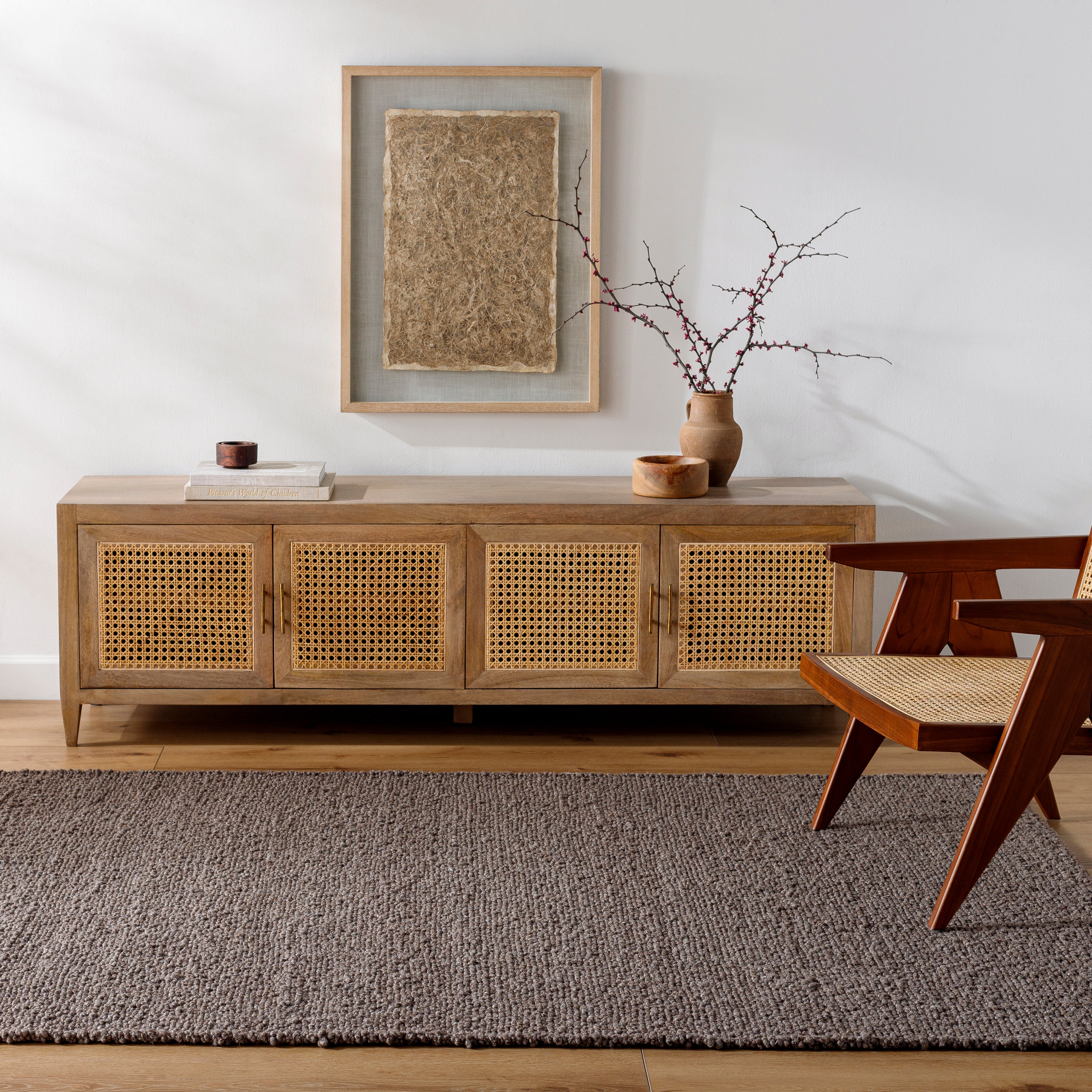 Tamalou Mocha Handwoven Rug RUGS - wool Surya