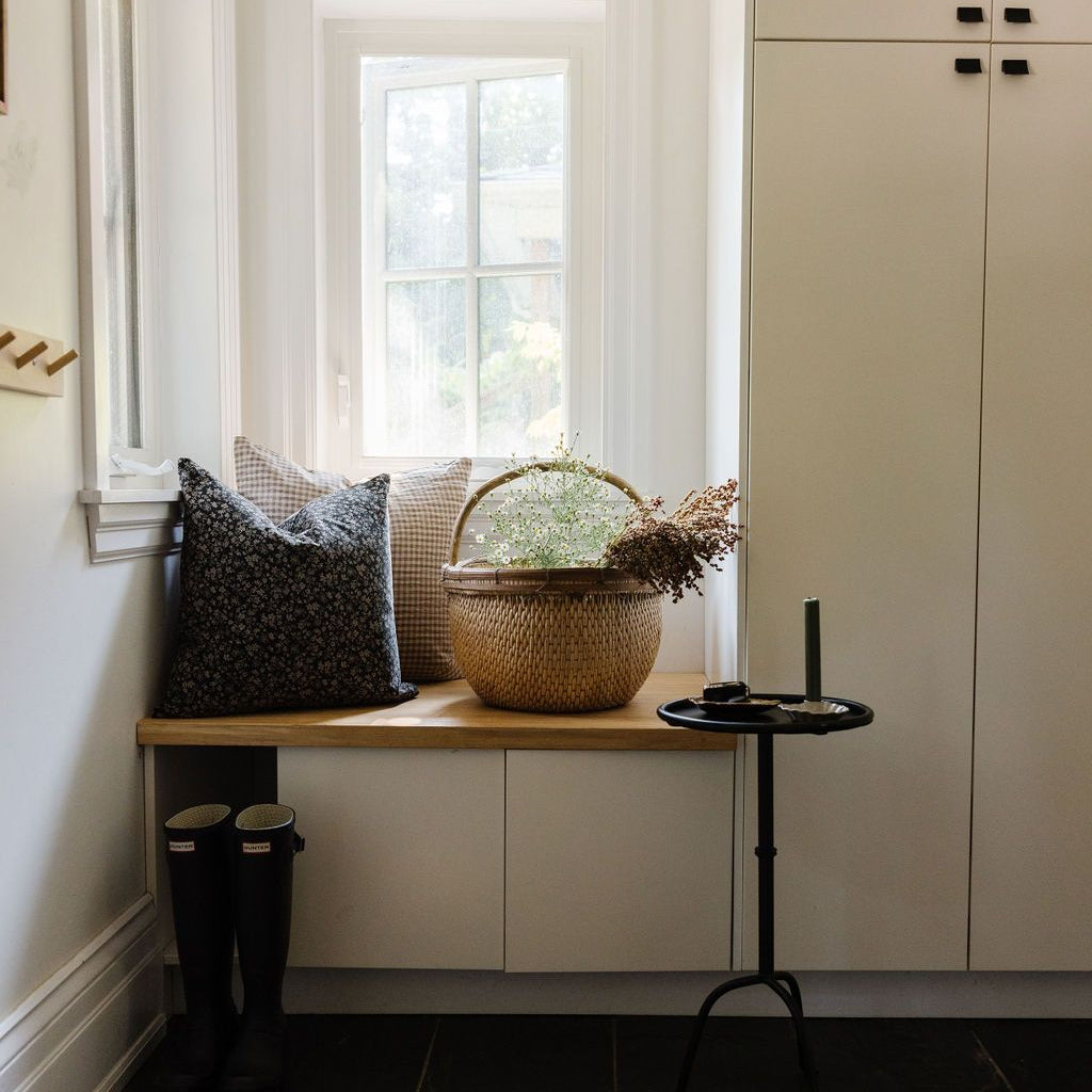 Round Vintage Flower Basket - Rug & Weave