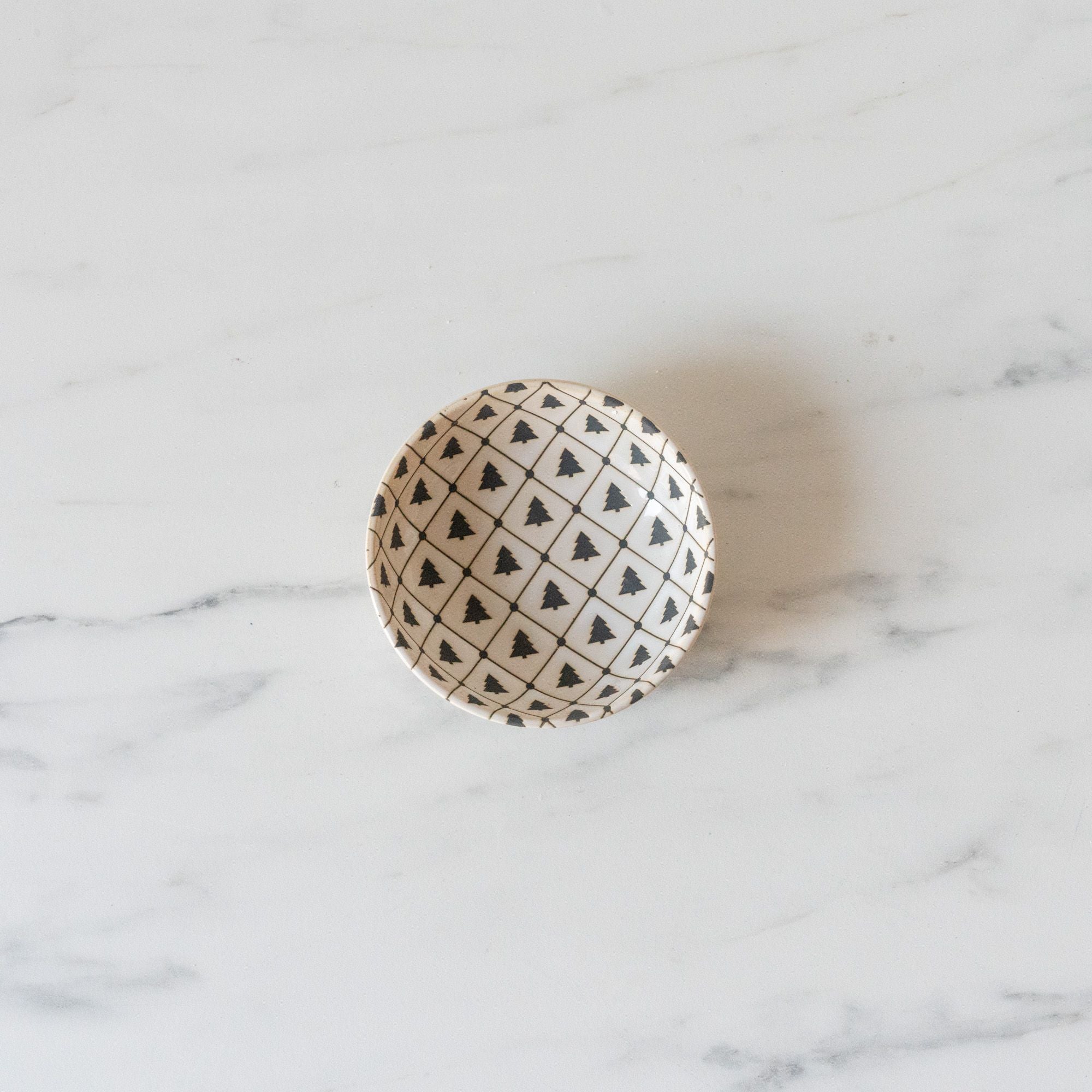 Stoneware Tree Pattern Bowl CHRISTMAS 2024 Creative Co-op (DYA)