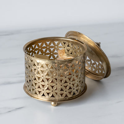 Antiqued Brass Jar with Lid - Rug & Weave