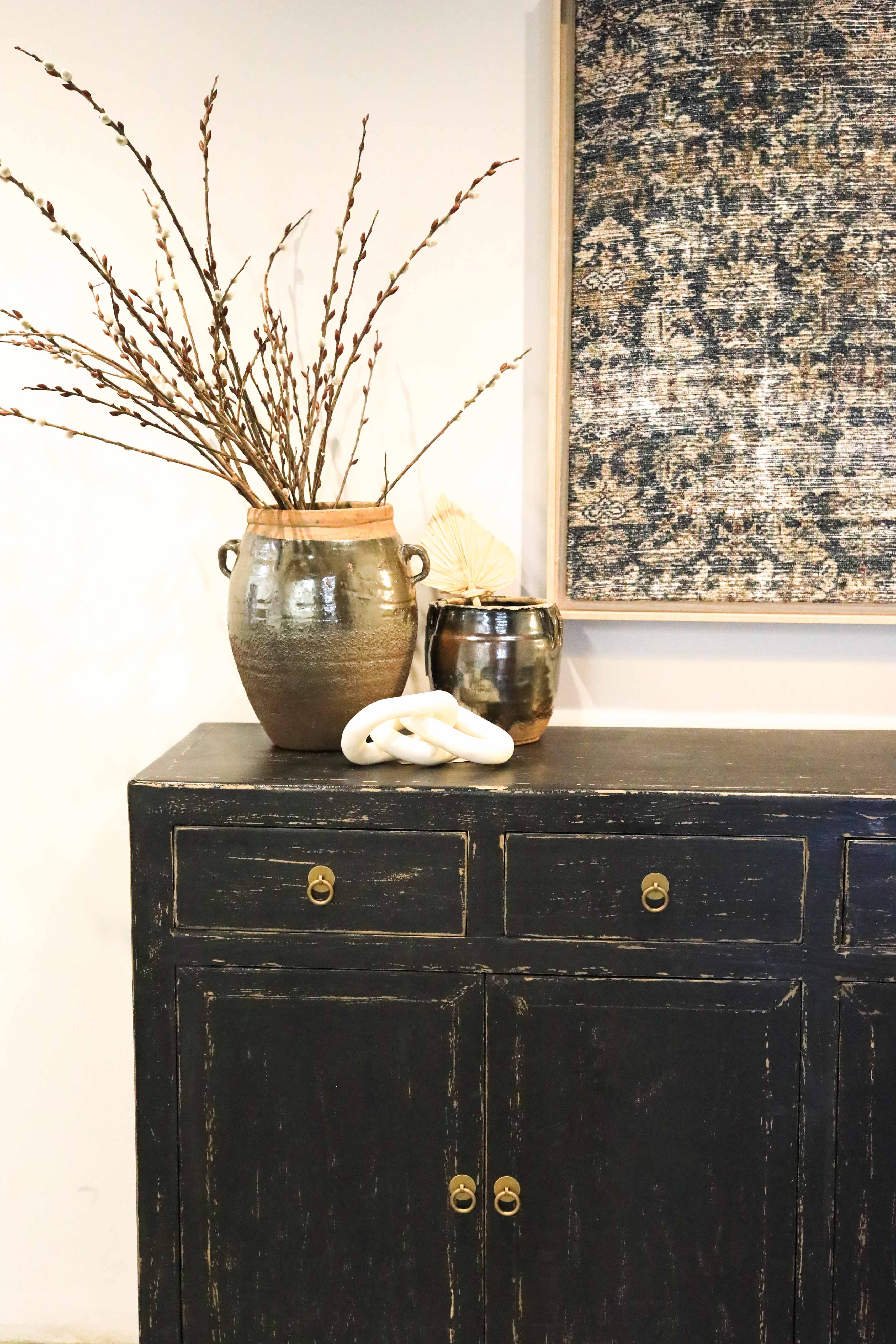 Bobbie Four Door Sideboard - Weathered Black - Rug & Weave