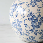 Blue Floral Terracotta Vase vase Creative Co-op (DYA)