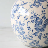 Blue Floral Terracotta Vase vase Creative Co-op (DYA)