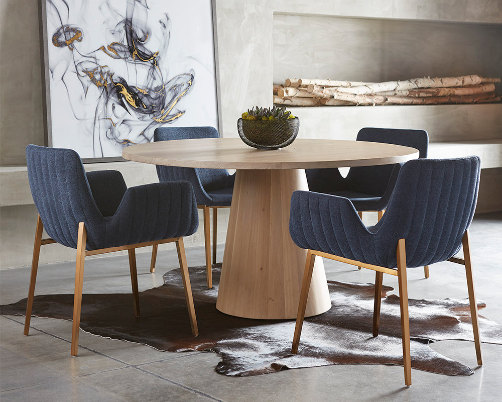 Althea Dining Table / Light Oak 9 - a - FURNITURE - dining table - round Sunpan