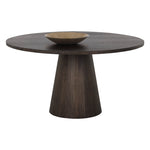 Althea Dining Table / Brown Oak 9 - a - FURNITURE - dining table - round Sunpan