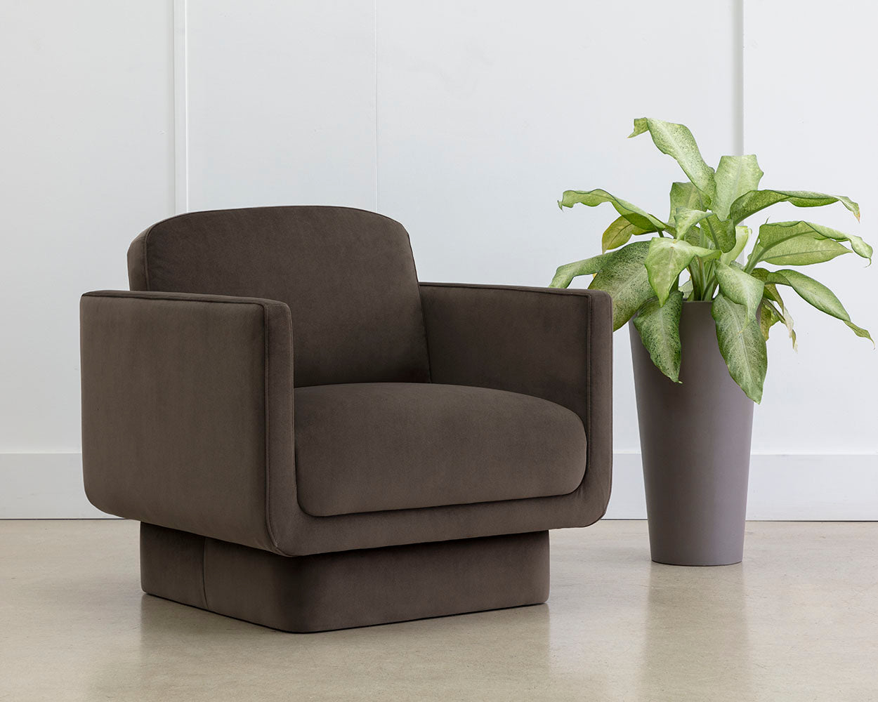 Evelyn Lounge Chair - Meg Dark Brown 3 - FURNITURE - chair Sunpan