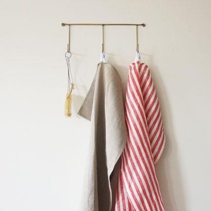 Brass Triple Wall Hook wall hook Fog Linen Work