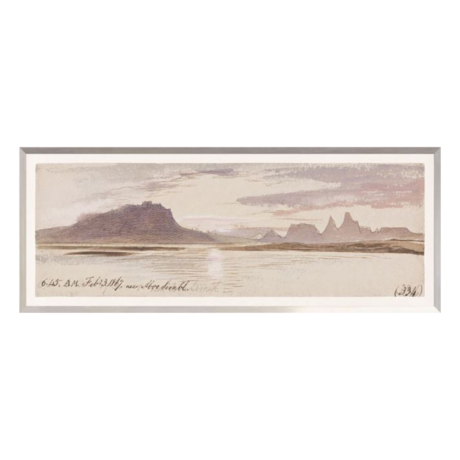 “Watercolour Mountains” Framed Art Print