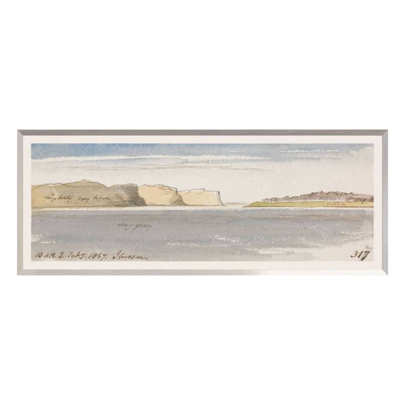“Watercolour Cliffs” Framed Art Print