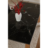 Gradient Marble Dining Table Rectagular - Large - Black