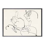 "Rabbits" Framed Art Print - Rug & Weave