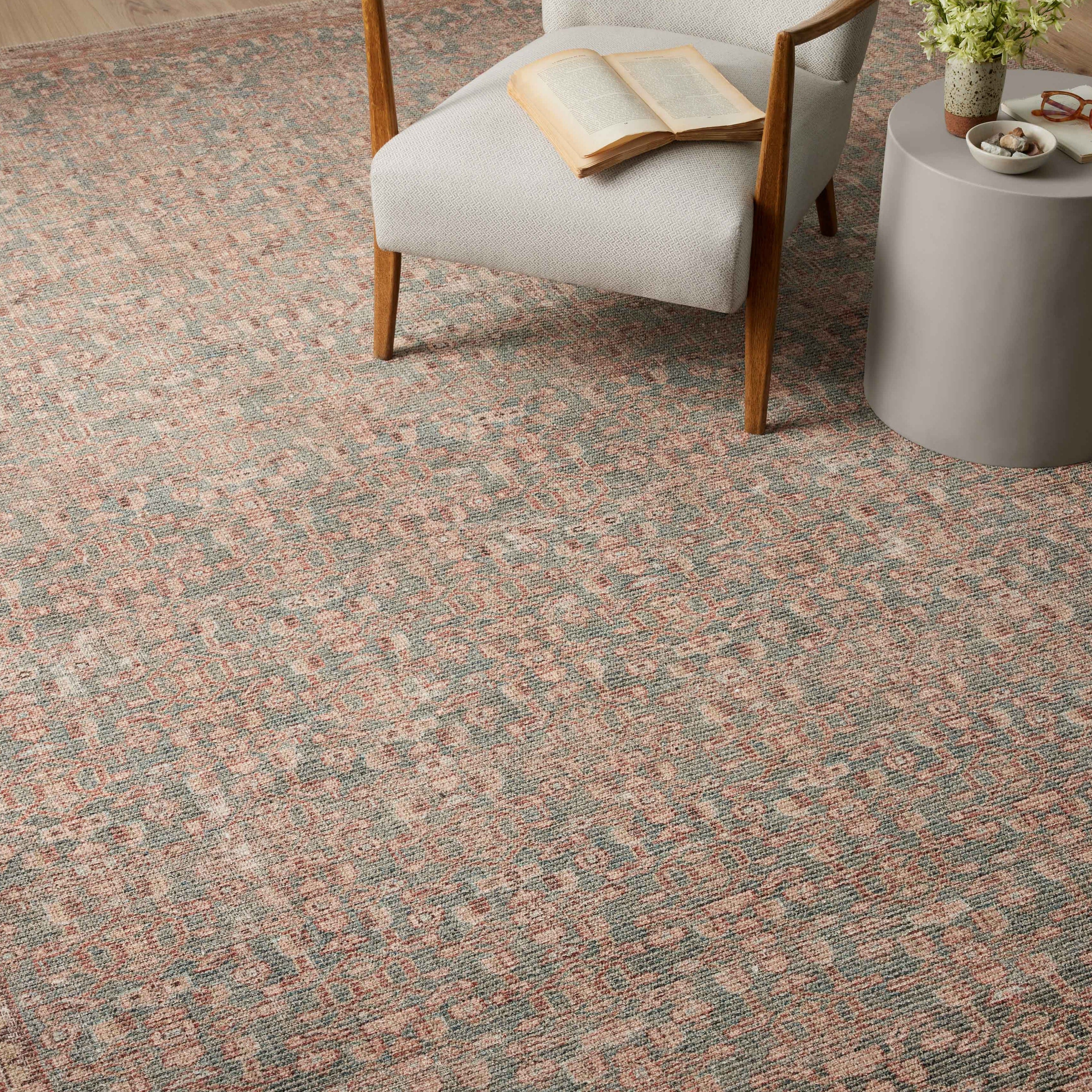Angela Rose x Loloi Aubrey Blue/ Terracotta Rug 0-RUGS Loloi