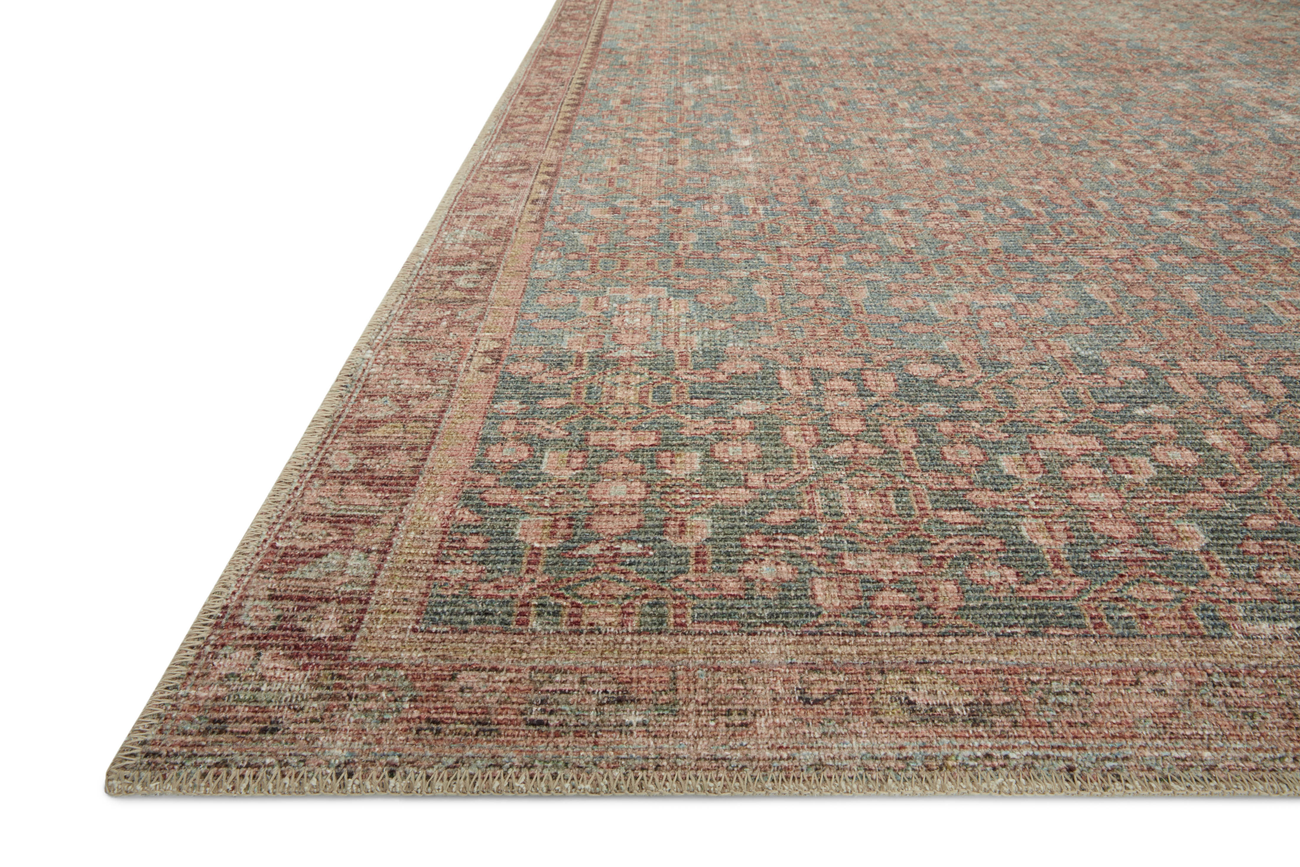 Angela Rose x Loloi Aubrey Blue/ Terracotta Rug 0-RUGS Loloi