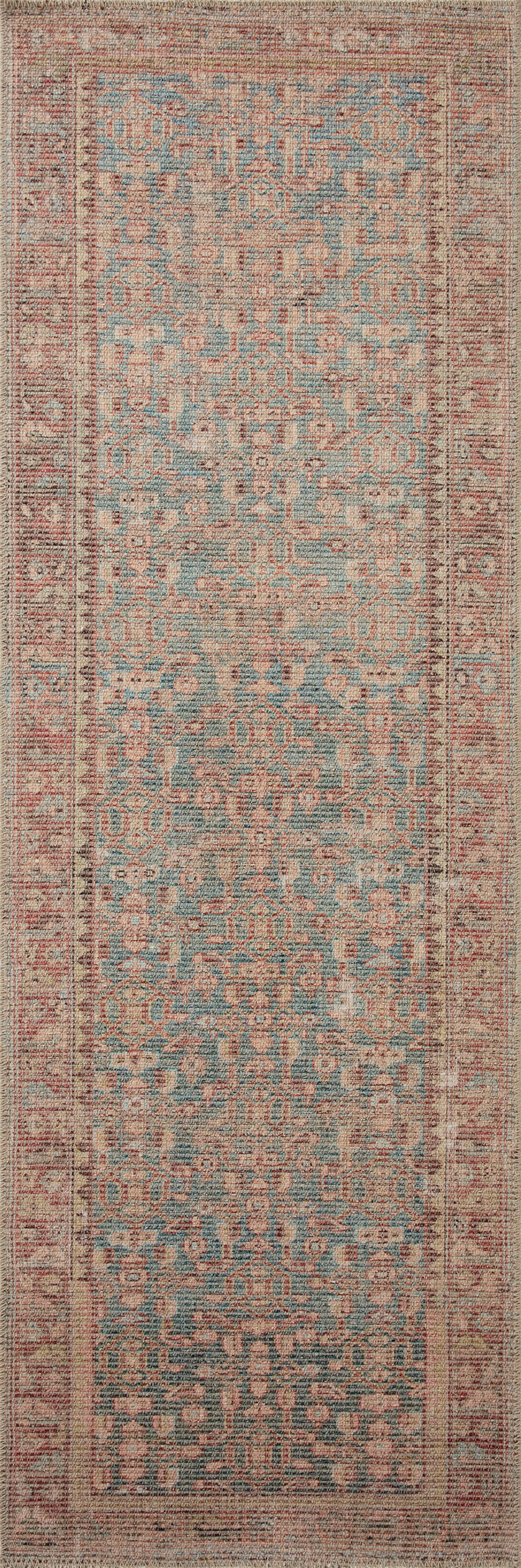 Angela Rose x Loloi Aubrey Blue/ Terracotta Rug 0-RUGS Loloi