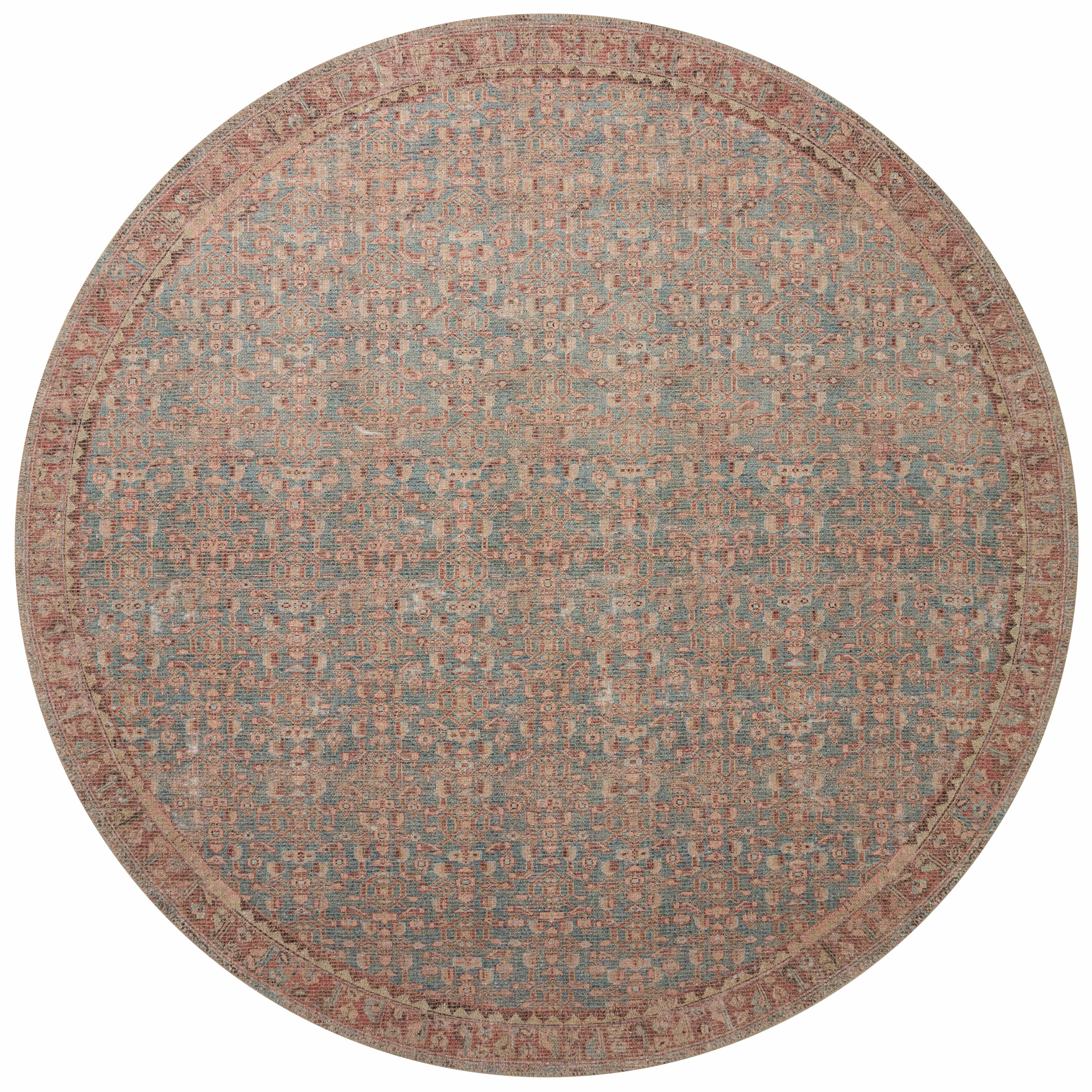 Angela Rose x Loloi Aubrey Blue/ Terracotta Rug 0-RUGS Loloi