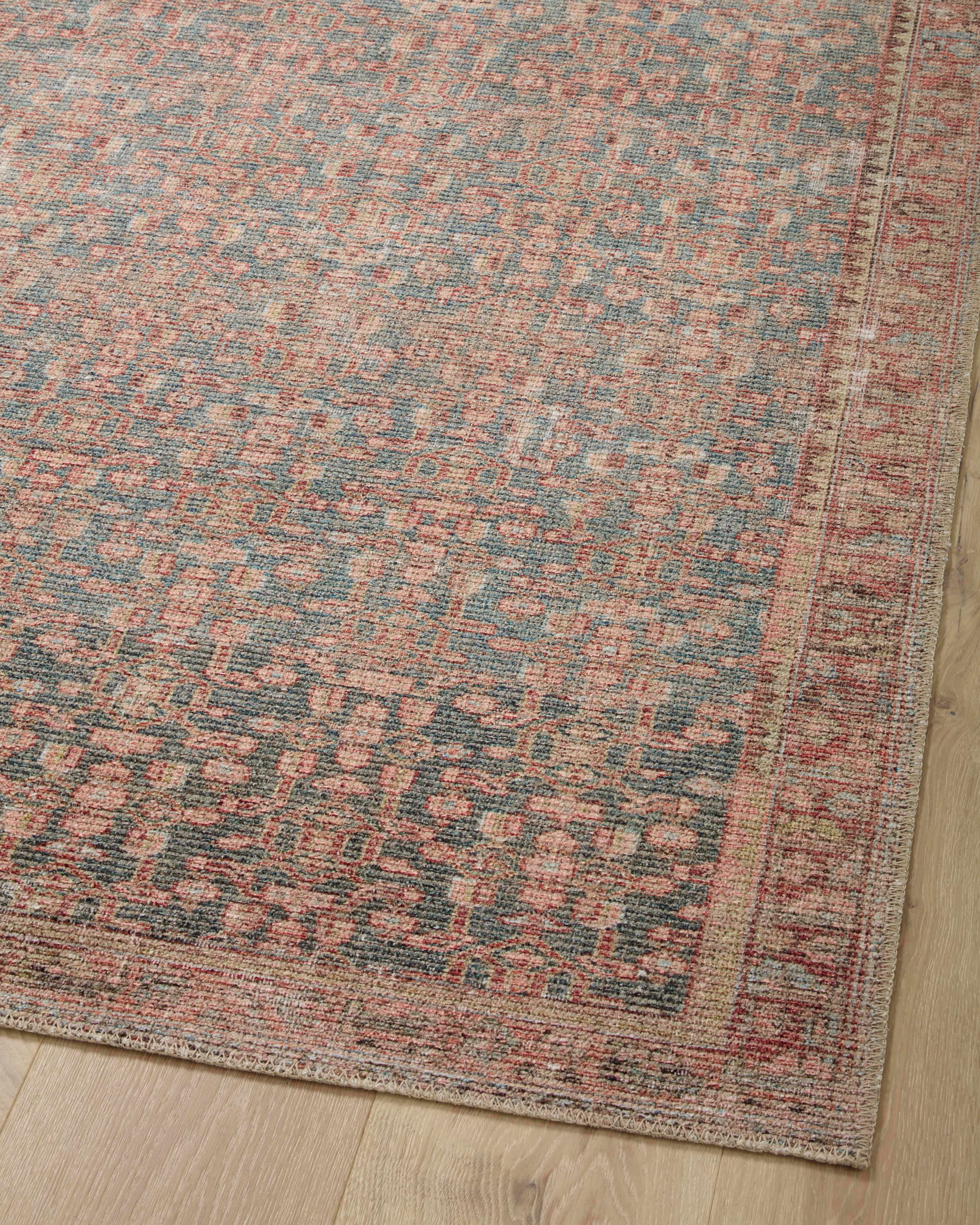 Angela Rose x Loloi Aubrey Blue/ Terracotta Rug 0-RUGS Loloi