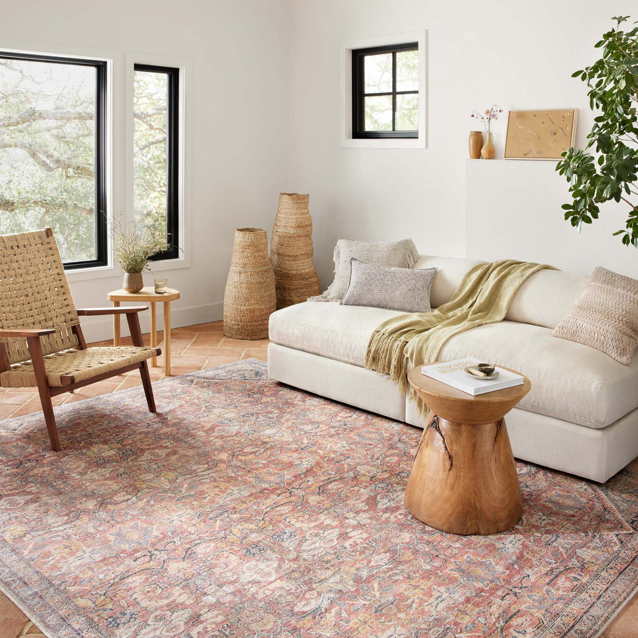 Loloi Adrian Rust / Denim Rug 2-RUGS-patterned Loloi