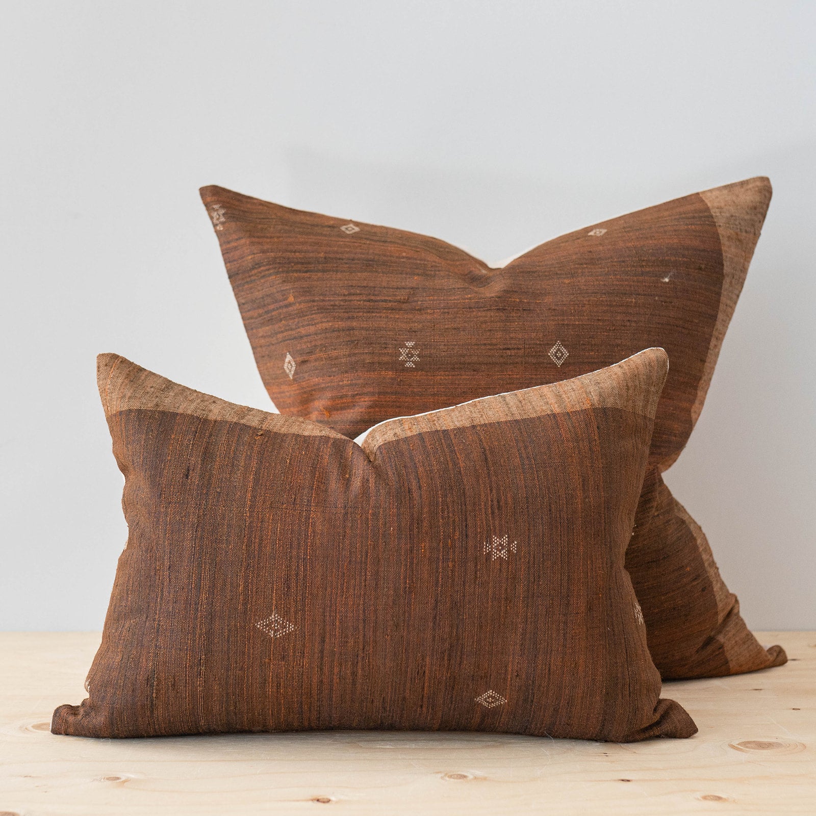 Copper Tussar Pillow Cover - Rug & Weave