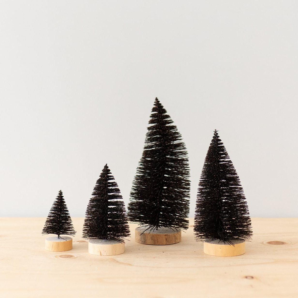 Brown Glitter Bottle Brush Tabletop Tree CHRISTMAS 2023 Creative Co-op (DYA)