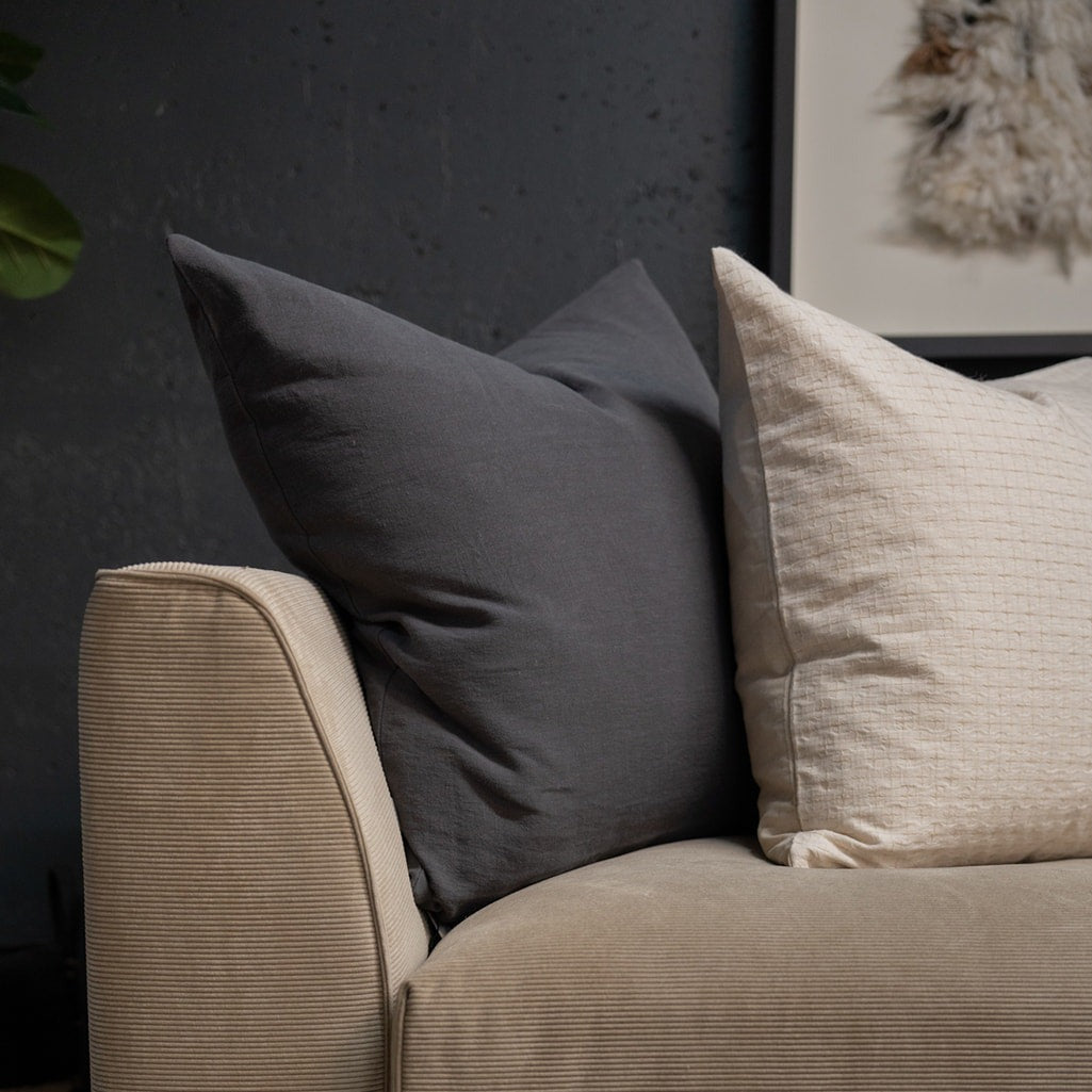 Charcoal Linen Pillow Cover 1 - PILLOWS - linen - neutral Rug & Weave Pillows