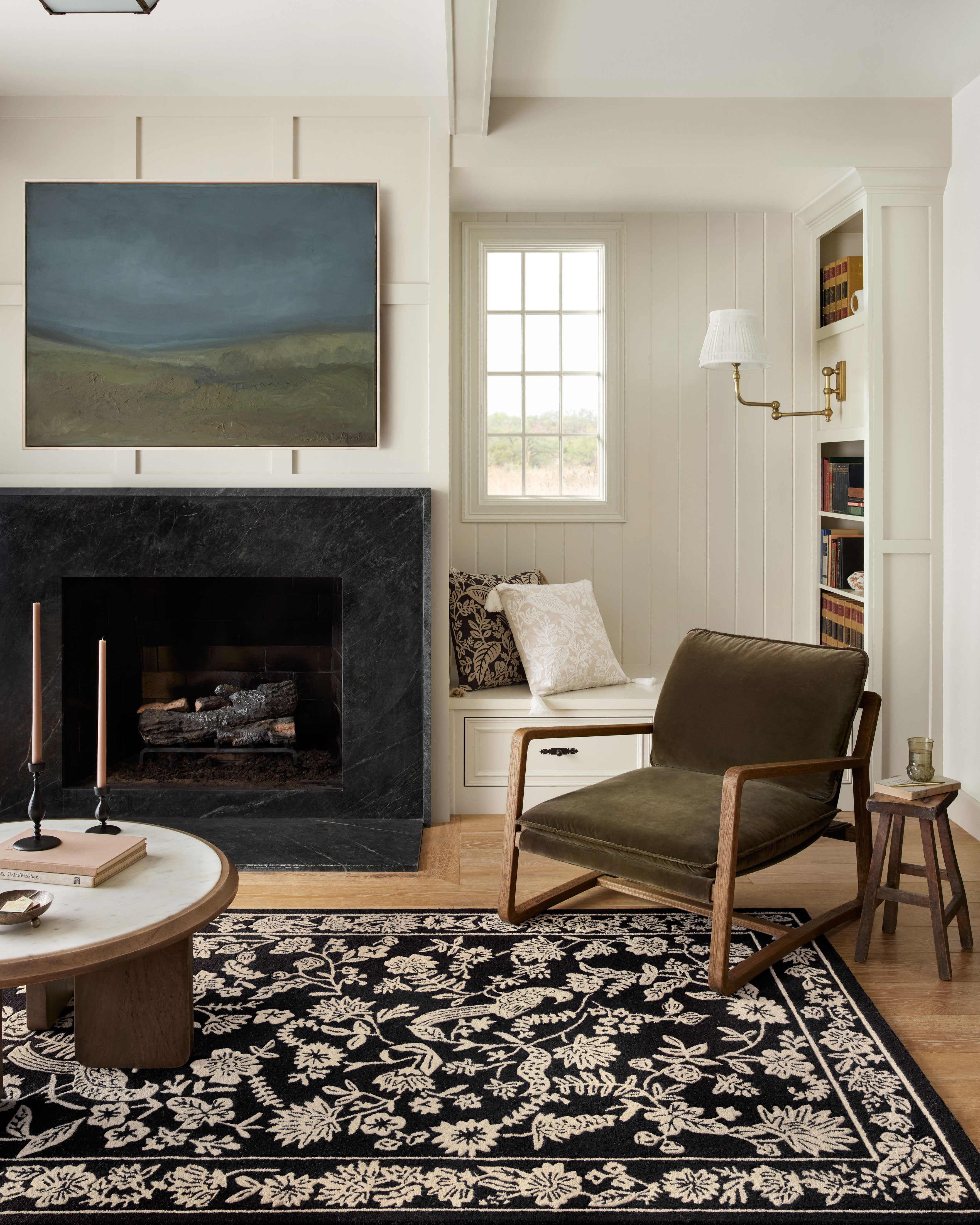 Rifle Paper Co. x Loloi Arboretum Black Rug 1-RUGS-wool rugs Loloi