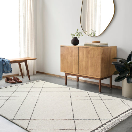 Arkell Ivory/Charcoal Rug 0-RUGS - wool Surya