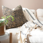 Aja Floral Pillow Cover 00-1 - PILLOWS - block print - neutral Rug & Weave Pillows