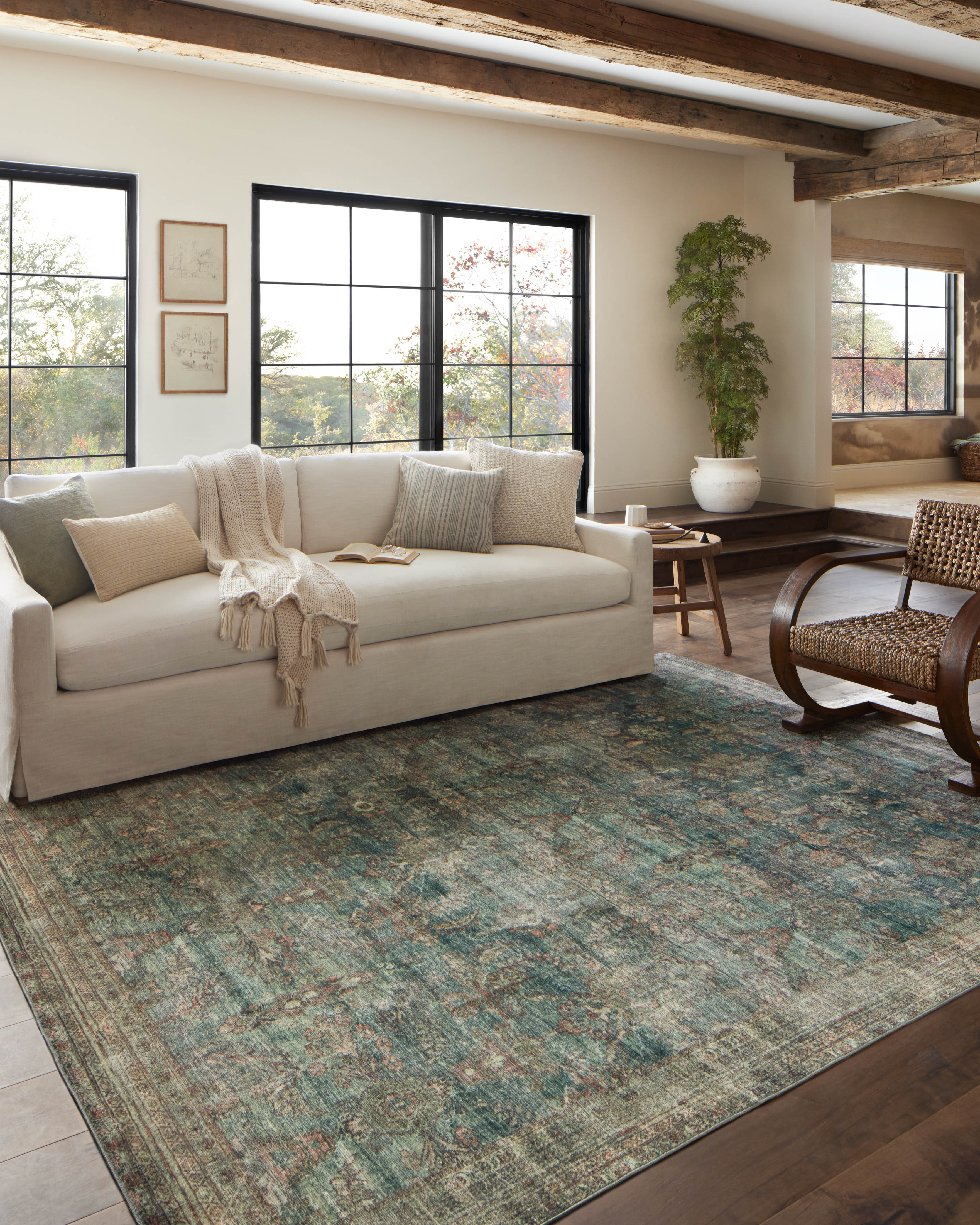 OVERSTOCK - Banks Ocean / Spice Rug - 5'-0" x 7'-6" IN STORE - Sale Rugs Loloi