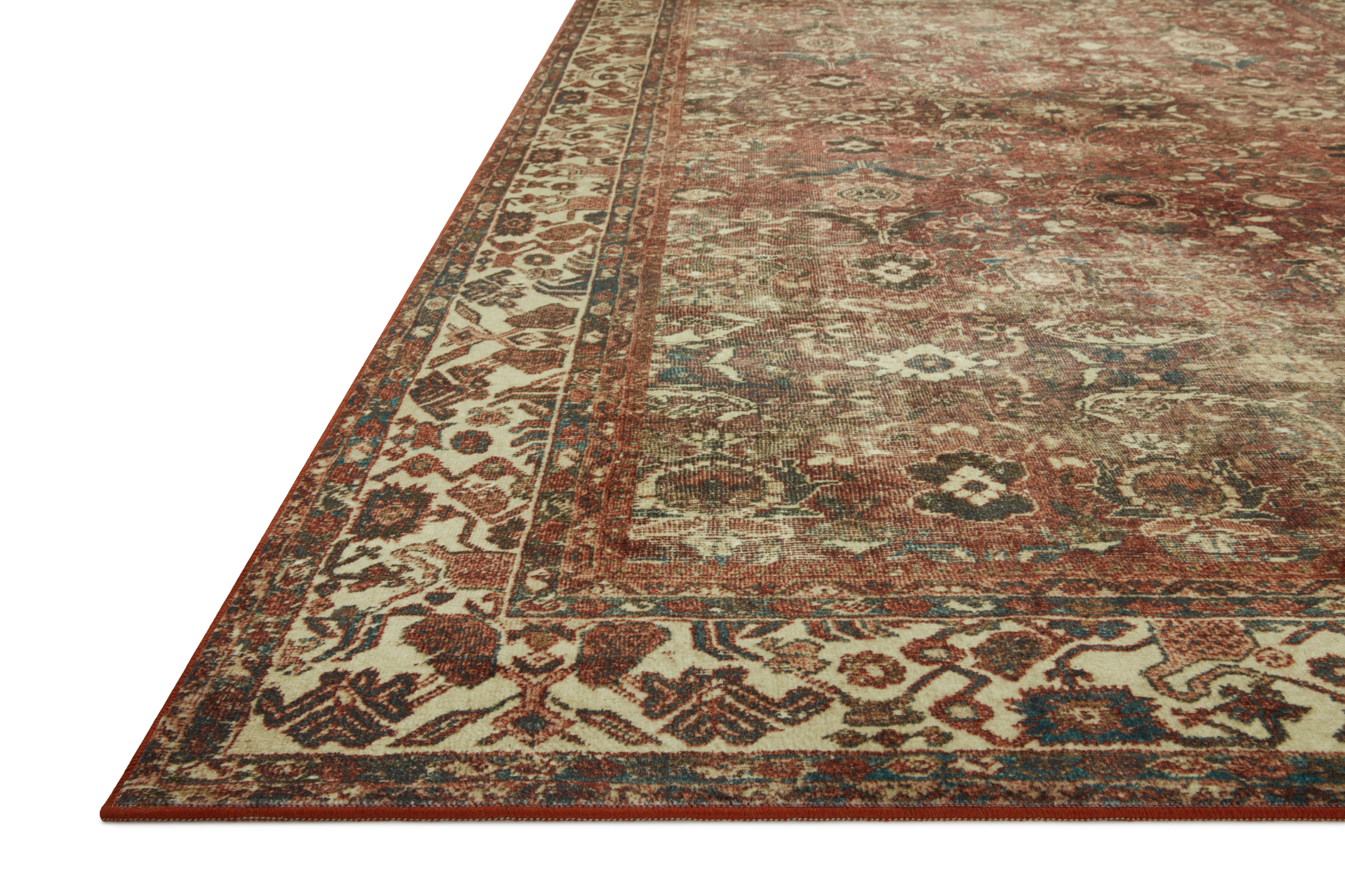 Magnolia Home by Joanna Gaines x Loloi Banks Brick / Ivory Rug 1 - RUGS - patterned Loloi