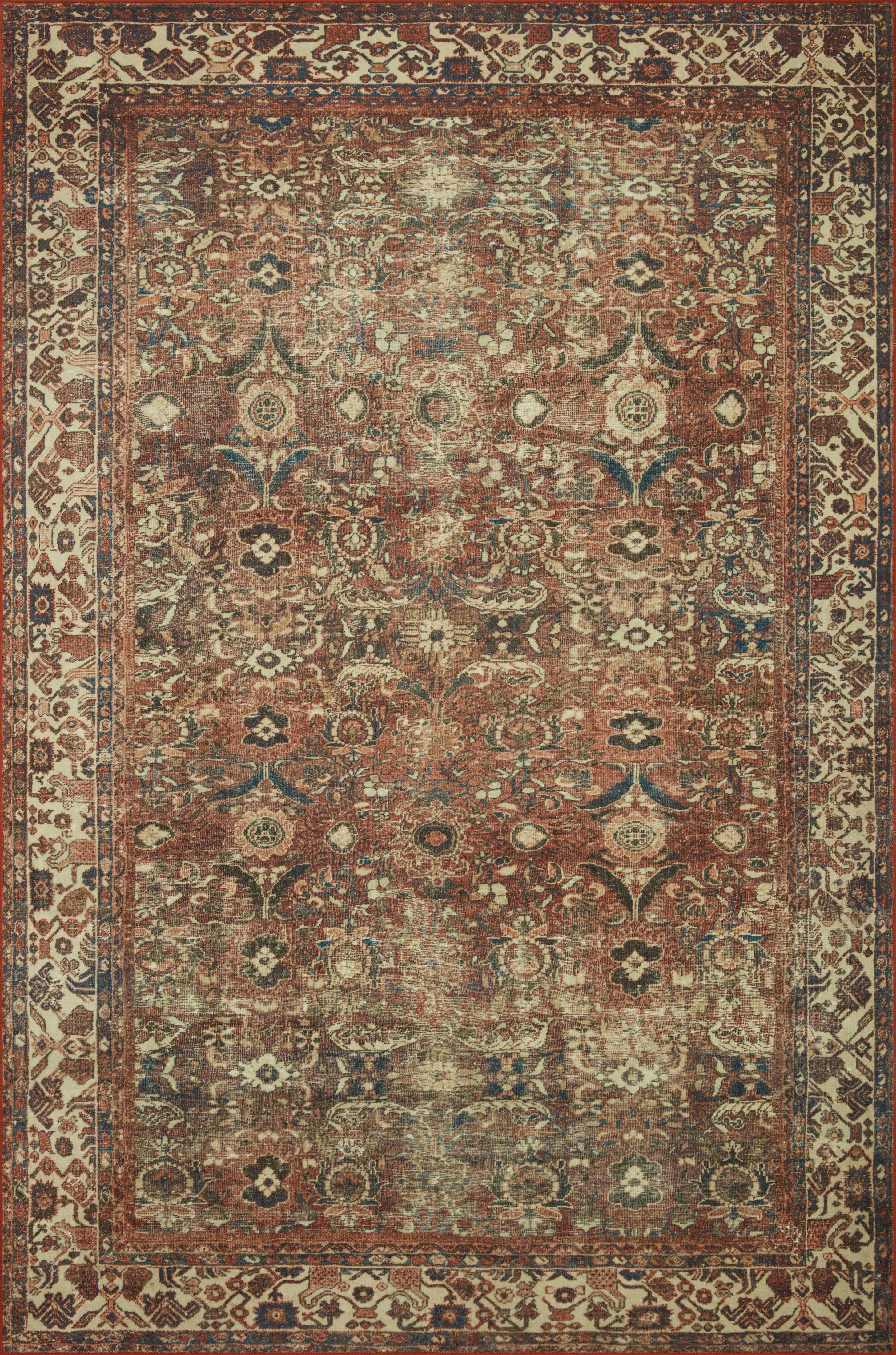 Magnolia Home by Joanna Gaines x Loloi Banks Brick / Ivory Rug 1 - RUGS - patterned Loloi