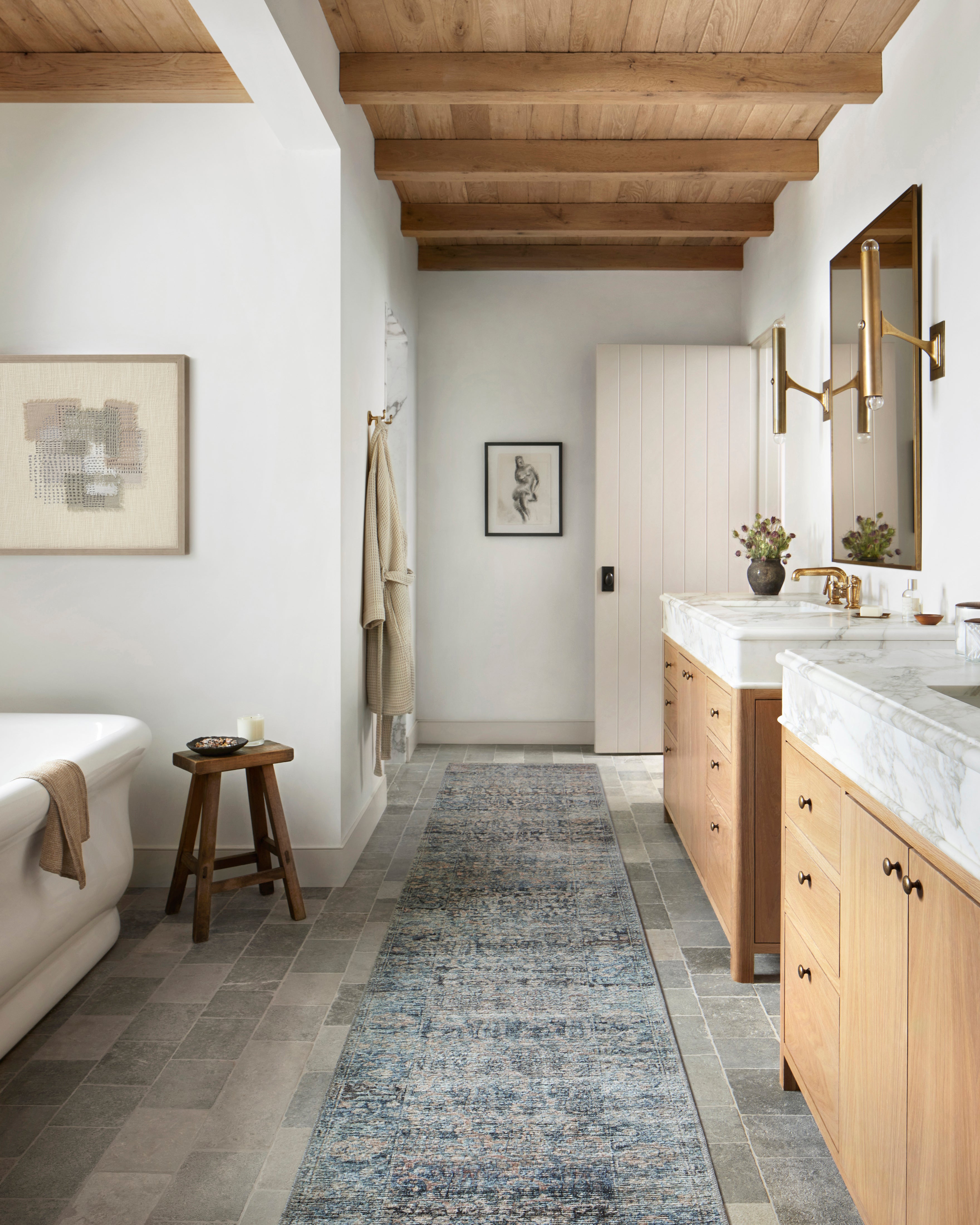 Amber Lewis x Loloi Billie Denim / Blush Rug 0-patterned rugs Loloi
