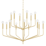 Bailey Chandelier LIGHTING - chandelier Hudson Valley Lighting 36"W x 31"H Aged Brass