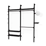 Gus* Modern Branch 2 - Wardrobe Unit 19 - FURNITURE - office storage Gus Black Uprights Black Brackets Black Shelves