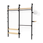 Gus* Modern Branch 2 - Wardrobe Unit 19 - FURNITURE - office storage Gus Black Uprights Black Brackets Blonde Shelves
