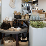 Brown Glitter Bottle Brush Tabletop Tree CHRISTMAS 2023 Creative Co-op (DYA)