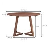 Denza Round Dining Table - Brown - Rug & Weave