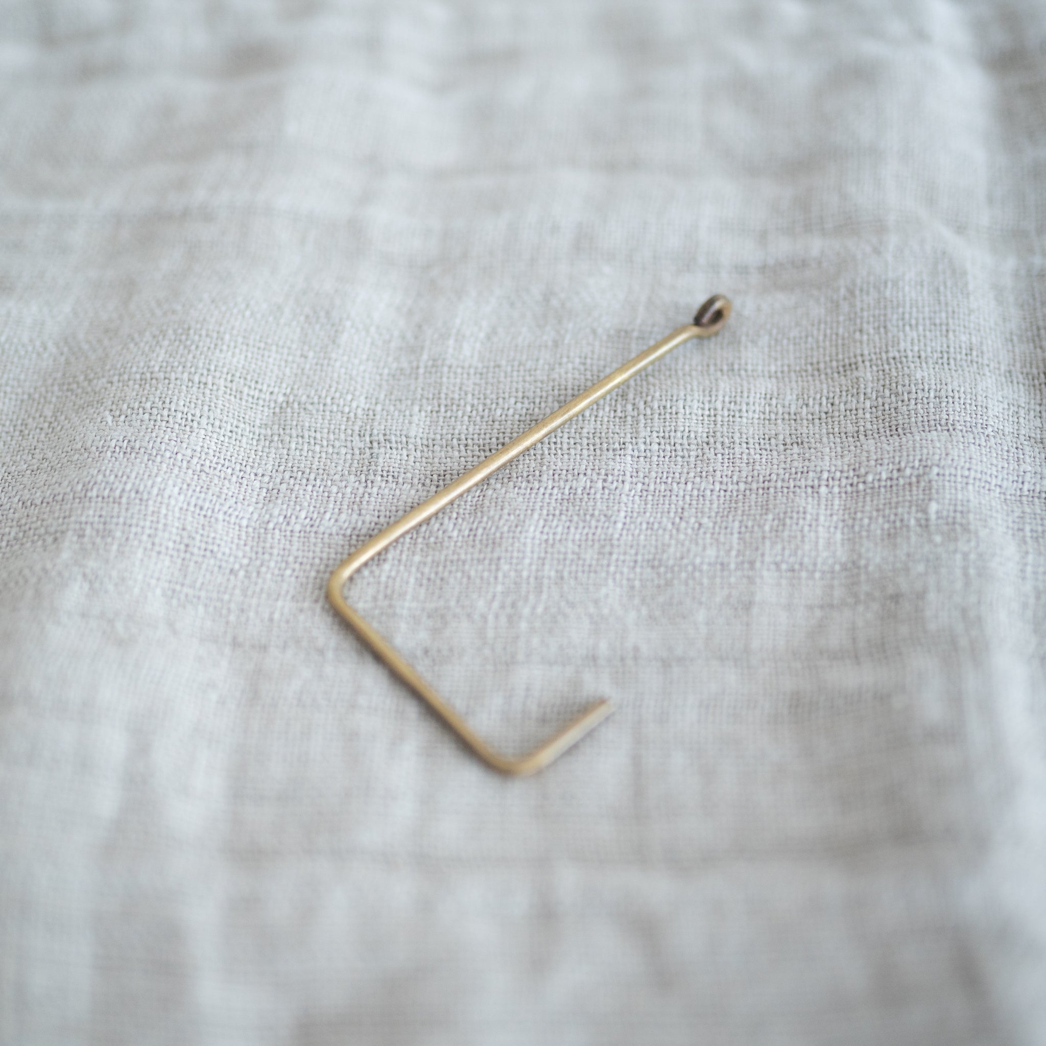 Handmade Brass Single Hook wall hook Fog Linen Work