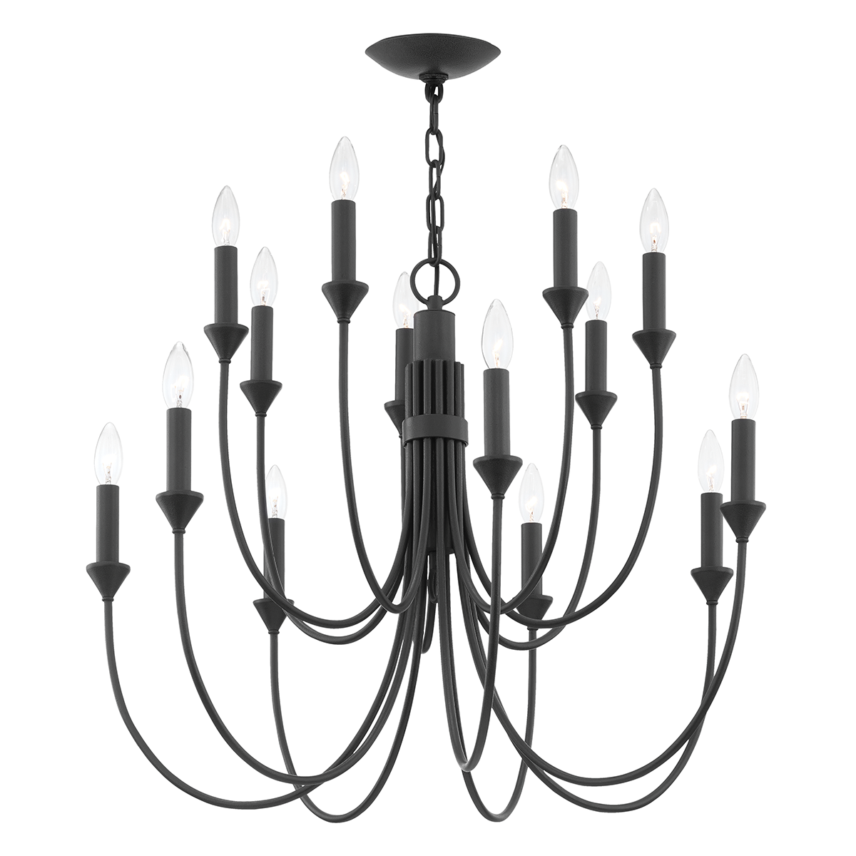 Cate Chandelier - Black Iron LIGHTING - chandelier Hudson Valley Lighting 30"W x 25.25"H