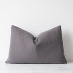 Charcoal Linen Pillow Cover 1 - PILLOWS - linen - neutral Rug & Weave Pillows 16" x 24"