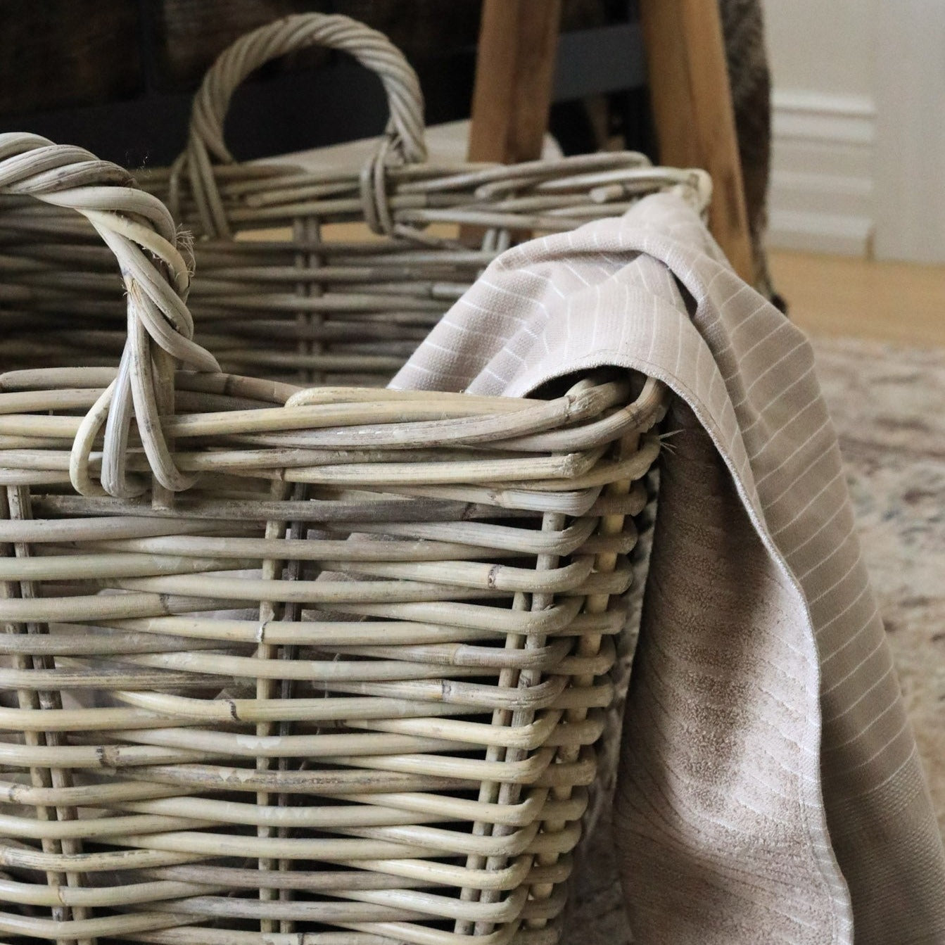 Classic Rattan Laundry Basket basket Bacon Basketware (Faire)