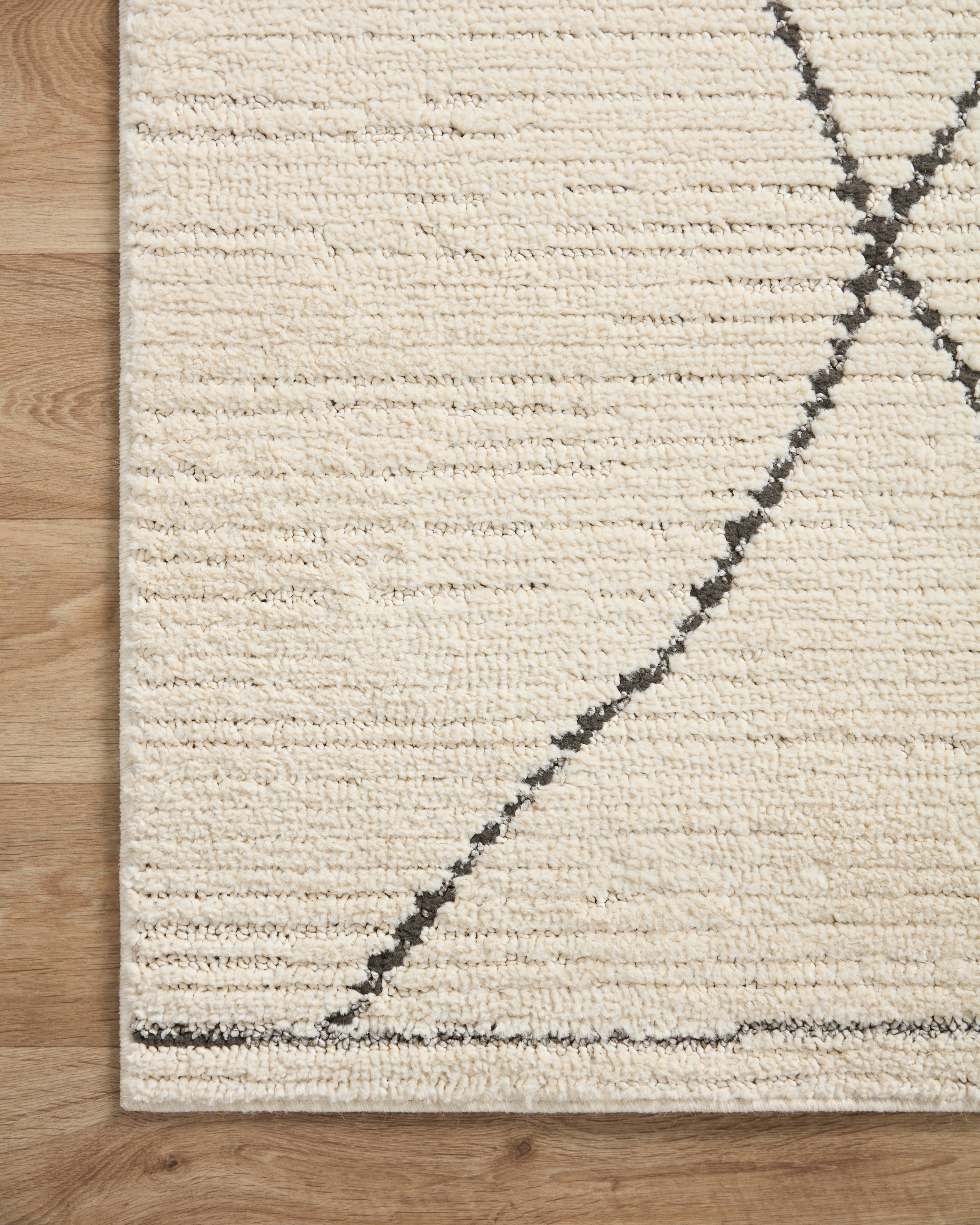 Loloi Fabian Ivory / Charcoal Sketched Lines Rug 0-RUGS - patterned Loloi
